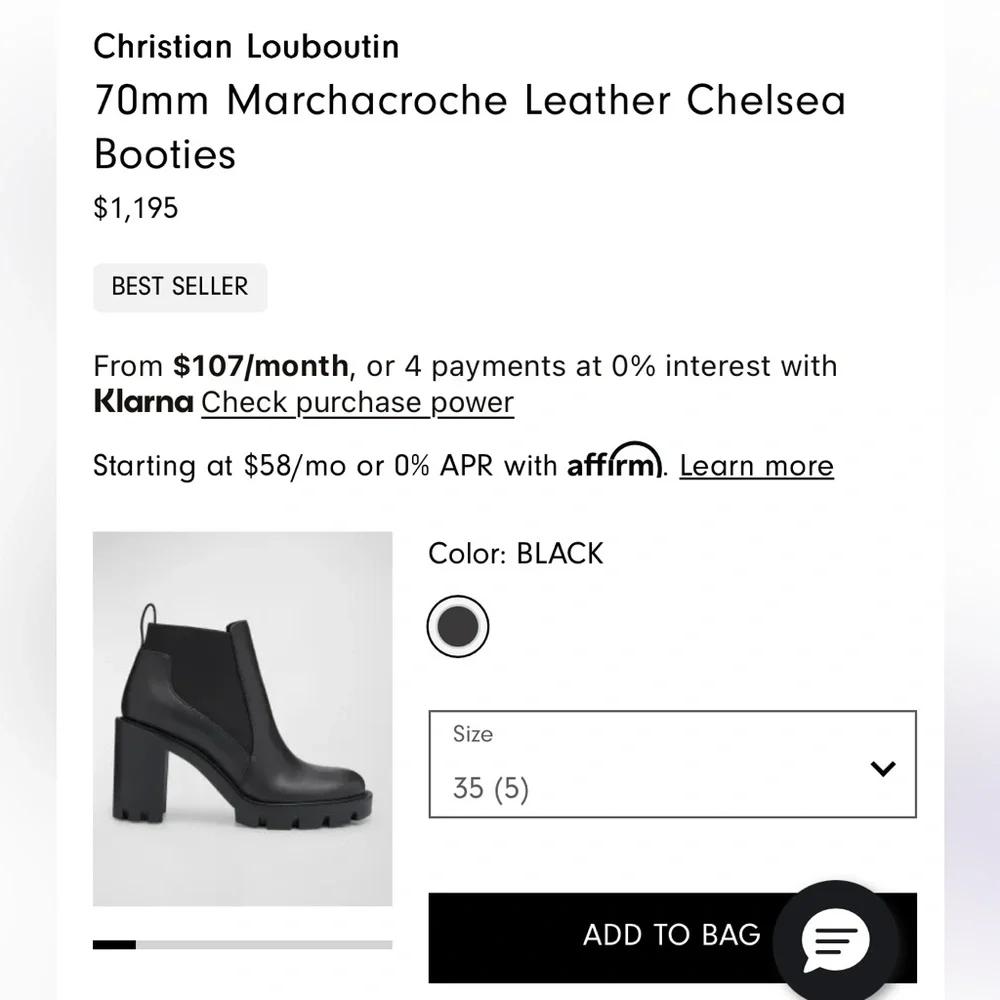 Christian Louboutin women’s 70mm Marchacroche Leather Chelsea Booties 38 boots - Picture 9 of 16